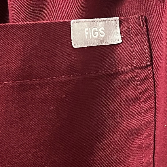 FIGS Technical Collection Womens Small Scrub Pants Burgundy Elastic Tie Waist - Picture 6 of 7